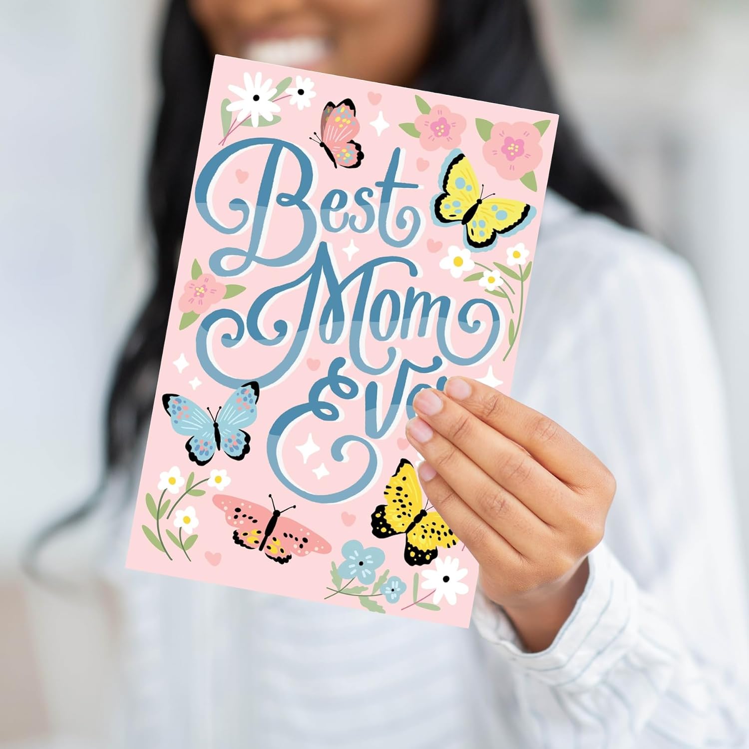 Mother's Day Card, Self-Adhesive Envelope, Best Mom Ever, Made in USA, 320 GSM Mother's Day Card, Self-Adhesive Envelope, Best Mom Ever, Made in USA, 320 GSM